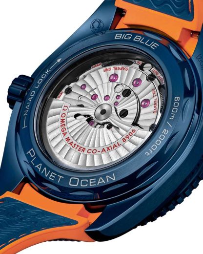 Omega Big Blue Seamaster Planet Ocean 600M 45,5 mm, céramique bleue sur bracelet caoutchouc 215.92.46.22.03.001 – Image 4