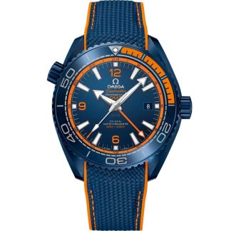 Omega Big Blue Seamaster Planet Ocean 600M 45,5 mm, céramique bleue sur bracelet caoutchouc 215.92.46.22.03.001