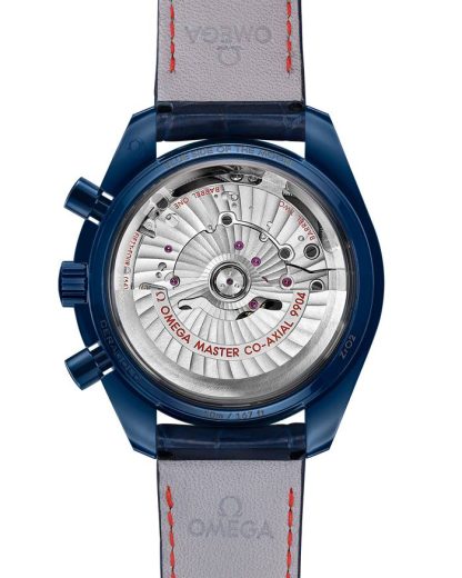 Omega Blue Side of the Moon Speedmaster Moonphase 44,25 mm, céramique bleue sur bracelet en cuir 304.93.44.52.03.002 – Image 2