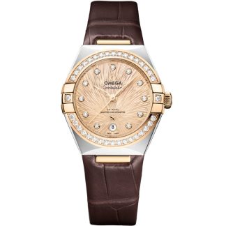 Omega Constellation 29 mm, acier - or Moonshine™ sur alligator 131.28.29.20.58.001