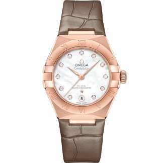 Omega Constellation 29 mm, or Sedna™ sur bracelet en cuir 131.53.29.20.55.002