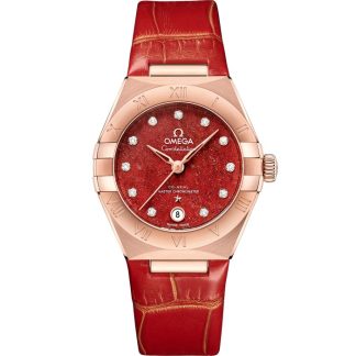 Omega Constellation 29 mm, or Sedna™ sur bracelet en cuir 131.53.29.20.99.003