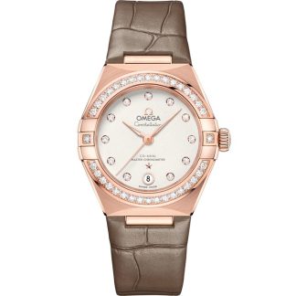 Omega Constellation 29 mm, or Sedna™ sur bracelet en cuir 131.58.29.20.52.002