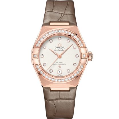 Omega Constellation 29 mm, or Sedna™ sur bracelet en cuir 131.58.29.20.52.002