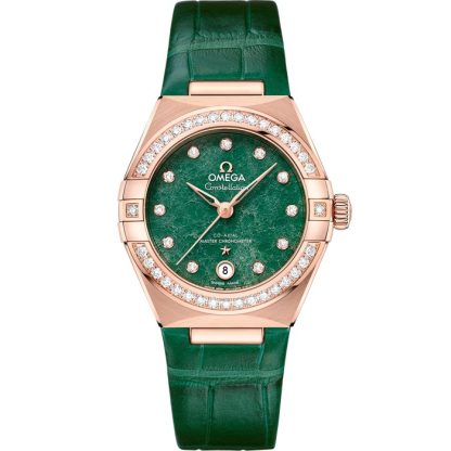 Omega Constellation 29 mm, or Sedna™ sur bracelet en cuir 131.58.29.20.99.004