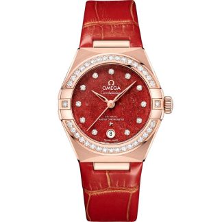 Omega Constellation 29 mm, or Sedna™ sur bracelet en cuir 131.58.29.20.99.005