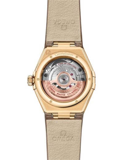 Omega Constellation 29 mm, or jaune sur bracelet en cuir 131.58.29.20.52.001 – Image 2