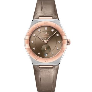 Omega Constellation 34 mm, acier - or « Sedna™ » sur bracelet en cuir 131.23.34.20.63.001