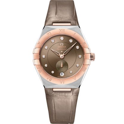 Omega Constellation 34 mm, acier - or « Sedna™ » sur bracelet en cuir 131.23.34.20.63.001