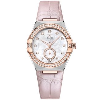 Omega Constellation 34 mm, acier - or « Sedna™ » sur bracelet en cuir 131.28.34.20.55.001