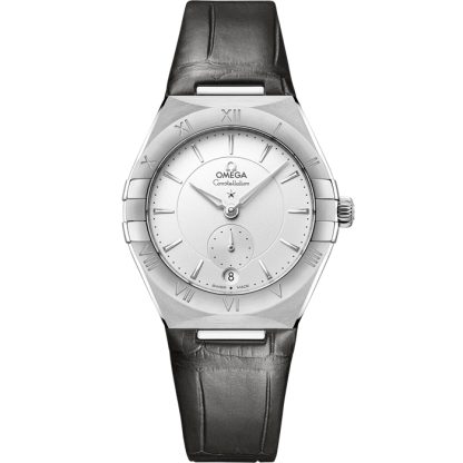 Omega Constellation 34 mm, acier sur bracelet en cuir 131.13.34.20.02.001