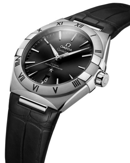 Omega Constellation 39 mm, acier sur bracelet en cuir 131.13.39.20.01.001 – Image 3