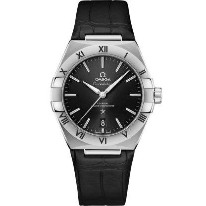Omega Constellation 39 mm, acier sur bracelet en cuir 131.13.39.20.01.001