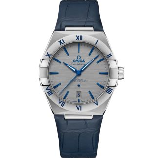 Omega Constellation 39 mm, acier sur bracelet en cuir 131.13.39.20.06.002