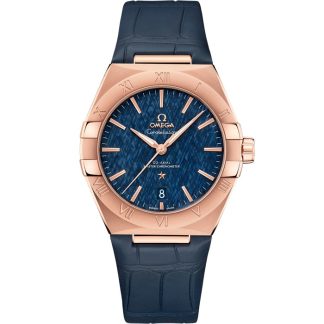 Omega Constellation 39 mm, or Sedna™ sur bracelet en cuir 131.53.39.20.03.001