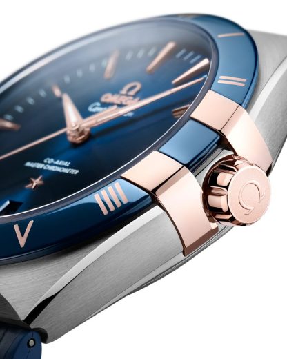 Omega Constellation 41 mm, acier - or « Sedna™ » sur bracelet en cuir 131.23.41.21.03.001 – Image 3