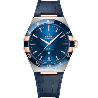Omega Constellation 41 mm, acier - or « Sedna™ » sur bracelet en cuir 131.23.41.21.03.001