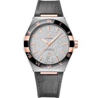 Omega Constellation 41 mm, acier - or « Sedna™ » sur bracelet en cuir 131.23.41.21.06.001