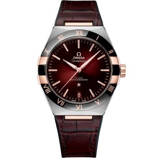 Omega Constellation 41 mm, acier - or « Sedna™ » sur bracelet en cuir 131.23.41.21.11.001