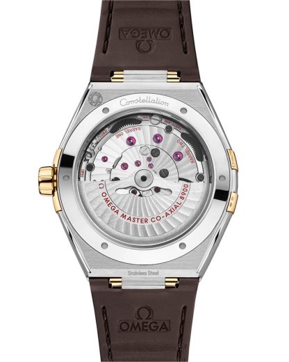 Omega Constellation 41 mm, acier - or jaune sur bracelet en cuir 131.23.41.21.06.002 – Image 2