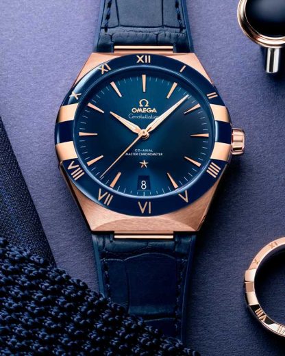 Omega Constellation 41 mm, or Sedna™ sur bracelet en cuir 131.63.41.21.03.001 – Image 4