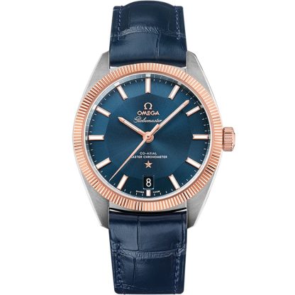 Omega Constellation Globemaster 39 mm, acier - or « Sedna™ » sur bracelet en cuir 130.23.39.21.03.001