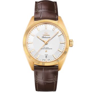 Omega Constellation Globemaster 39 mm, or jaune sur bracelet en cuir 130.53.39.21.02.002