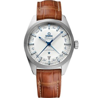 Omega Constellation Globemaster 41 mm, acier sur bracelet en cuir 130.33.41.22.02.001
