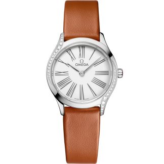 Omega De Ville Mini Trésor 26 mm, acier sur bracelet en cuir 428.17.26.60.04.004