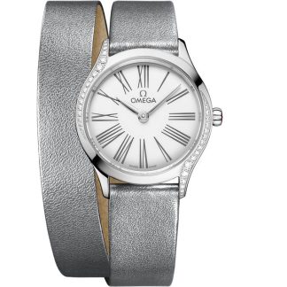 Omega De Ville Mini Trésor 26 mm, acier sur bracelet en cuir 428.17.26.60.04.006