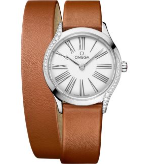 Omega De Ville Mini Trésor 26 mm, acier sur cuir 428.17.26.60.04.005