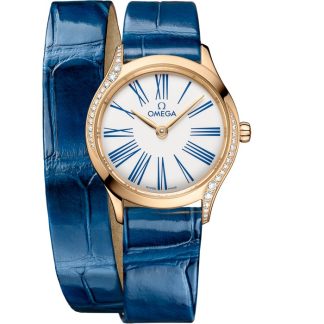 Omega De Ville Mini Trésor 26 mm, or Moonshine™ sur alligator 428.58.26.60.04.002