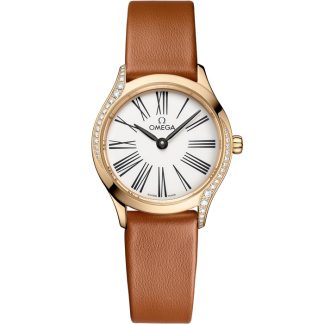 Omega De Ville Mini Trésor 26 mm, or Moonshine™ sur bracelet en cuir 428.57.26.60.04.004