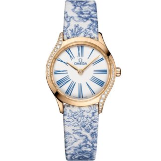 Omega De Ville Mini Trésor 26 mm, or Moonshine™ sur toile de jouy 428.57.26.60.04.001