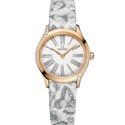 Omega De Ville Mini Trésor 26 mm, or Moonshine™ sur toile de jouy 428.57.26.60.04.002