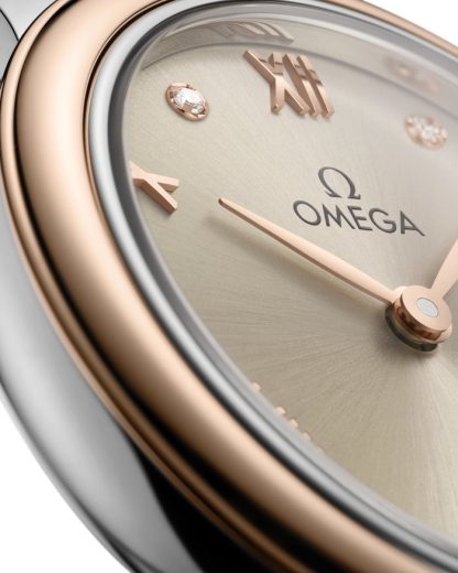 Omega De Ville Prestige 27,5 mm, acier - or « Sedna™ » sur bracelet en cuir 434.23.28.60.59.001 – Image 3