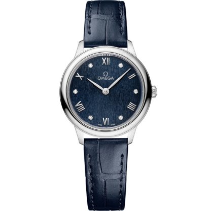 Omega De Ville Prestige 27,5 mm, acier sur bracelet en cuir 434.13.28.60.53.002