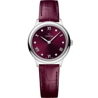 Omega De Ville Prestige 27,5 mm, acier sur bracelet en cuir 434.13.28.60.61.001