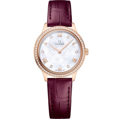 Omega De Ville Prestige 27,5 mm, or Sedna™ sur bracelet en cuir 434.58.28.60.55.001