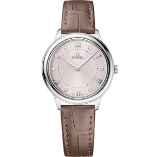 Omega De Ville Prestige 30 mm, acier sur bracelet en cuir 434.13.30.60.52.001