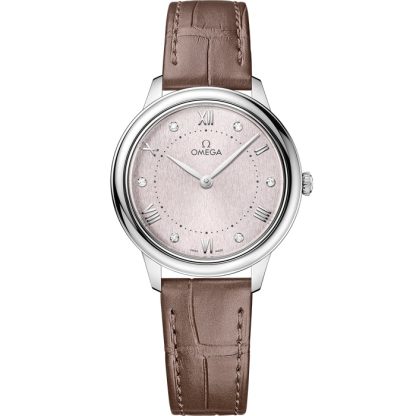 Omega De Ville Prestige 30 mm, acier sur bracelet en cuir 434.13.30.60.52.001