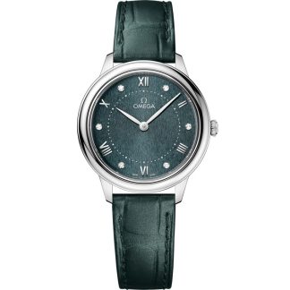 Omega De Ville Prestige 30 mm, acier sur bracelet en cuir 434.13.30.60.60.001