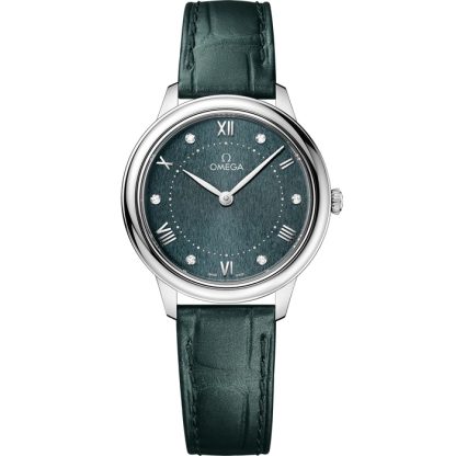 Omega De Ville Prestige 30 mm, acier sur bracelet en cuir 434.13.30.60.60.001