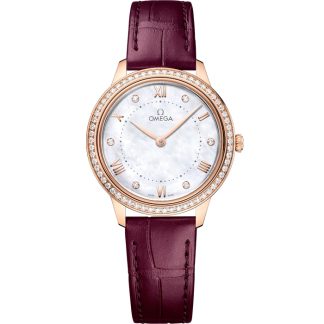 Omega De Ville Prestige 30 mm, or Sedna™ sur bracelet en cuir 434.58.30.60.55.001