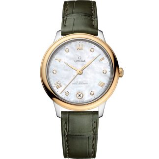 Omega De Ville Prestige 34 mm, acier - or jaune sur bracelet en cuir 434.23.34.20.55.002