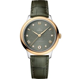 Omega De Ville Prestige 34 mm, acier - or jaune sur bracelet en cuir 434.23.34.20.60.001