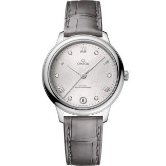 Omega De Ville Prestige 34 mm, acier sur bracelet en cuir 434.13.34.20.52.001