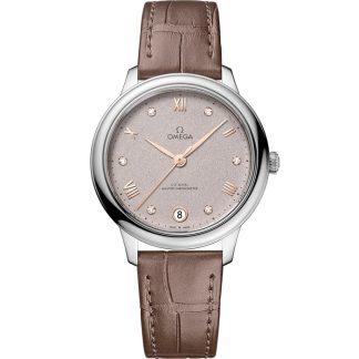 Omega De Ville Prestige 34 mm, acier sur bracelet en cuir 434.13.34.20.52.002