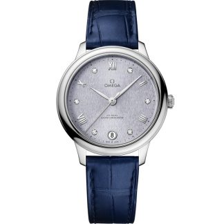 Omega De Ville Prestige 34 mm, acier sur bracelet en cuir 434.13.34.20.53.001
