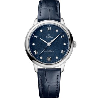 Omega De Ville Prestige 34 mm, acier sur bracelet en cuir 434.13.34.20.53.002